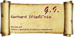 Gerhard Ifigénia névjegykártya